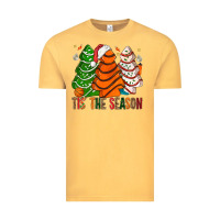 Vintage Mustard Tis' The Season Basketball Christmas Cakes Vintage Tee - BundleAndBundleShop