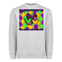 Heather Grey mardi gras hearts Heavyweight Sweatshirt - JahusDesignShop
