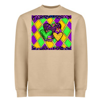 Mushroom mardi gras hearts Heavyweight Sweatshirt - JahusDesignShop