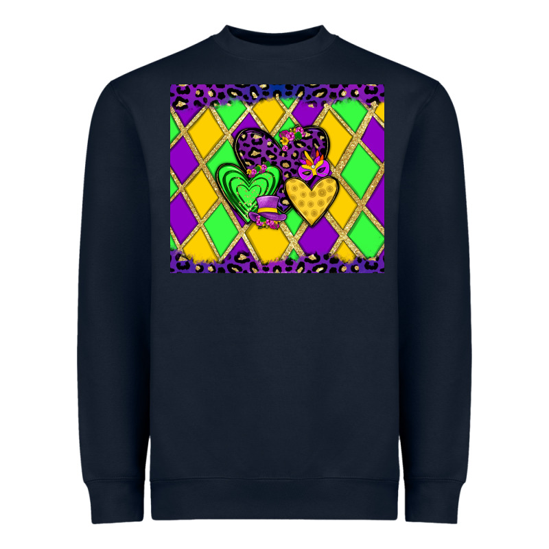 Mardi Gras Hearts Heavyweight Sweatshirt by JahusDesignShop | Teevron