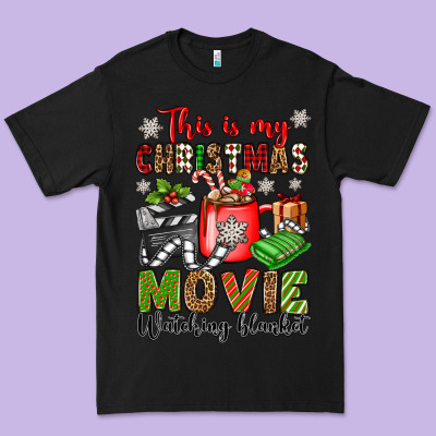 This Is My Christmas Movie Watching Blanket Premium Tee Designed By Oliviacreatesart