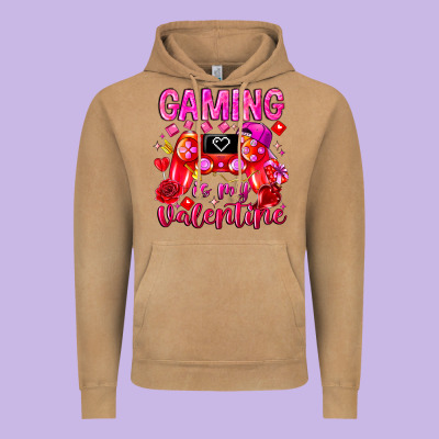 Gaming Is My Valentine Vintage Hoodie Designed By Cowhidedigitalart