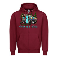 Burgundy camping is intents Zipper Hoodie - JahusDesignShop