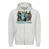 Dove Grey camping is intents Zipper Hoodie - JahusDesignShop