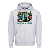 Heather Grey camping is intents Zipper Hoodie - JahusDesignShop