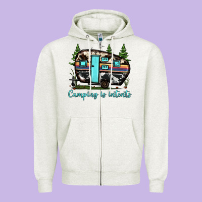 Camping Is Intents Zipper Hoodie Designed By Jahusdesignshop