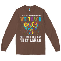 Chestnut Autism Awareness Teacher Long Sleeve Tee - CowhideDigitalArt