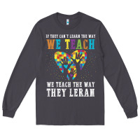 Smoke Autism Awareness Teacher Long Sleeve Tee - CowhideDigitalArt