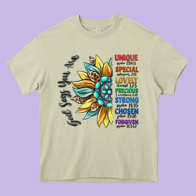 God Says You Are Unique Heavy Core Tee Designed By Cowgirlartshop