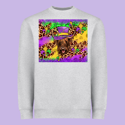 Highland Cow Mardi Gras Tumbler Heavyweight Sweatshirt Designed By Jahusdesignshop