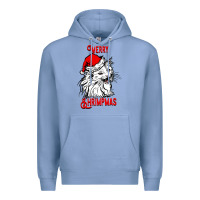 Colony Blue Merry Christmas Cat Premium Hoodie - SublimationCraftShop