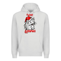Dove Grey Merry Christmas Cat Premium Hoodie - SublimationCraftShop