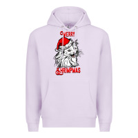 Lilac Merry Christmas Cat Premium Hoodie - SublimationCraftShop