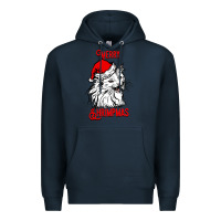 Navy Merry Christmas Cat Premium Hoodie - SublimationCraftShop