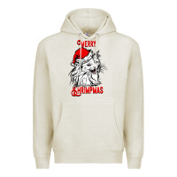 Oatmeal Heather Merry Christmas Cat Premium Hoodie - SublimationCraftShop