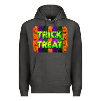 Charcoal Heather trick or treat brushstroke Premium Hoodie - Jasminsmagicworld