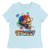 Baby Blue Neurodiversity is beautiful Ladies Tee - FaDigitalArtStudio