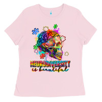 Bubblegum Pink Neurodiversity is beautiful Ladies Tee - FaDigitalArtStudio