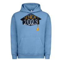 Pigment Pebble Blue Senior 2023 graduation png sublimation design down Urban Hoodie - RanaPortraitStore