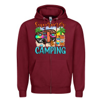 Burgundy summer camping Zipper Hoodie - JahusDesignShop