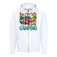 White summer camping Zipper Hoodie - JahusDesignShop