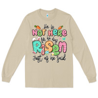 Mushroom easter he is not here for he has risen just as he Long Sleeve Tee - LillyAllenDesigns