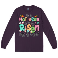 Plum easter he is not here for he has risen just as he Long Sleeve Tee - LillyAllenDesigns