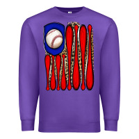 Purple leopard baseball flag Premium Sweatshirt - JahusDesignShop