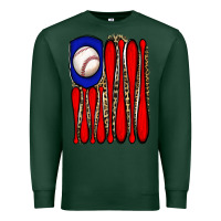 Sports Green leopard baseball flag Premium Sweatshirt - JahusDesignShop