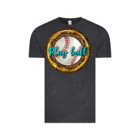 Vintage Black baseball with sunflower round earrings Vintage Tee - BundleAndBundleShop