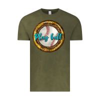 Vintage Olive baseball with sunflower round earrings Vintage Tee - BundleAndBundleShop