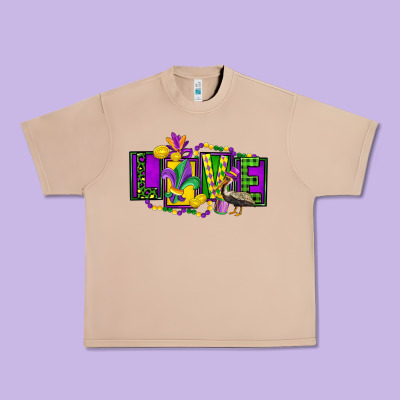 Mardi Gras Love Urban Heavy Tee Designed By Fadigitalartstudio
