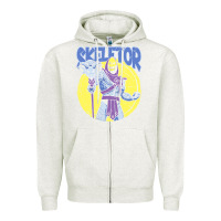 Oatmeal Heather skeletor Zipper Hoodie - baoMotion