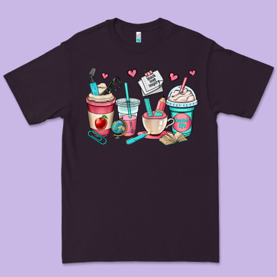Teacher Coffee Cups Premium Tee Designed By Oliviacreatesart