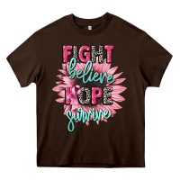 Chocolate Brown fight believe hope survive cancer awareness Heavy Core Tee - CowGirlArtShop