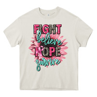 Cream fight believe hope survive cancer awareness Heavy Core Tee - CowGirlArtShop