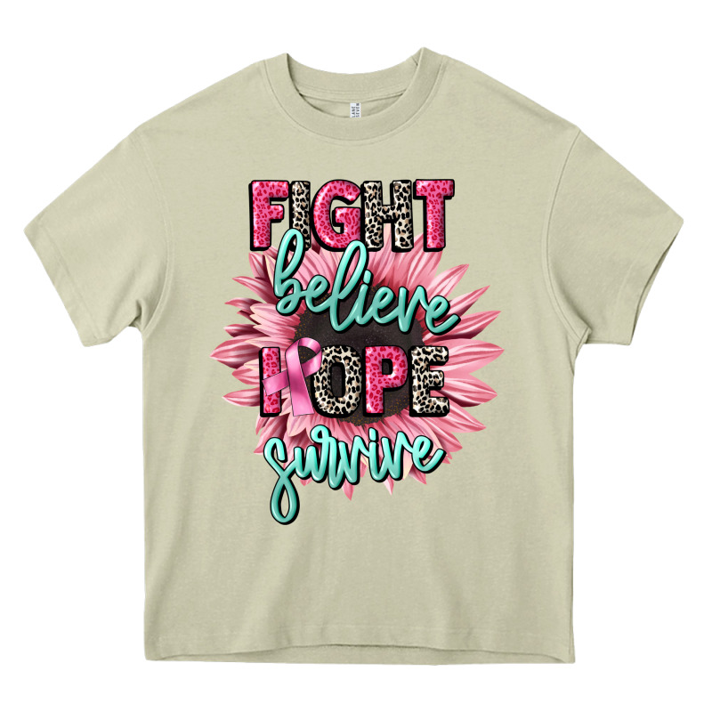 Fight Believe Hope Survive Cancer Awareness Heavy Core Tee by CowGirlArtShop | Teevron