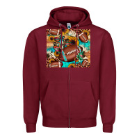 Burgundy football cactus sunflower Zipper Hoodie - JahusDesignShop