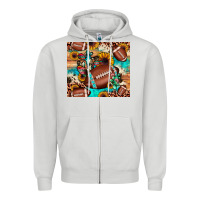 Dove Grey football cactus sunflower Zipper Hoodie - JahusDesignShop