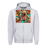 Heather Grey football cactus sunflower Zipper Hoodie - JahusDesignShop
