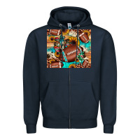 Navy football cactus sunflower Zipper Hoodie - JahusDesignShop
