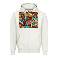 Football Cactus Sunflower Zipper Hoodie | Teevron