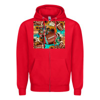 Red football cactus sunflower Zipper Hoodie - JahusDesignShop