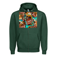 Sports Green football cactus sunflower Zipper Hoodie - JahusDesignShop