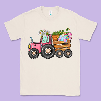 Easter Bunny Tractor Classic Tee Designed By Cowgirlartshop