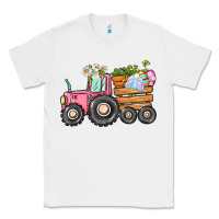 White Easter bunny tractor Classic Tee - CowGirlArtShop