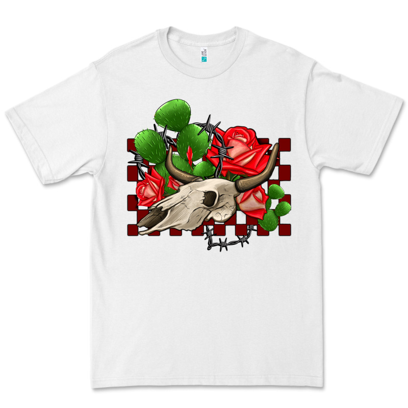 Bullskull Rose And Cactus Olivia Premium Tee by OliviaCreatesArt | Teevron