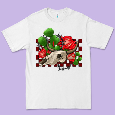 Bullskull Rose And Cactus Olivia Premium Tee Designed By Oliviacreatesart