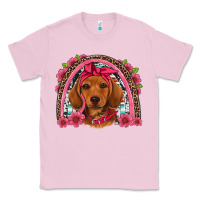 Bubblegum Pink dachshund puppy floral rainbow Classic Tee - Artiststas