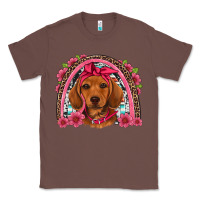 Chestnut dachshund puppy floral rainbow Classic Tee - Artiststas